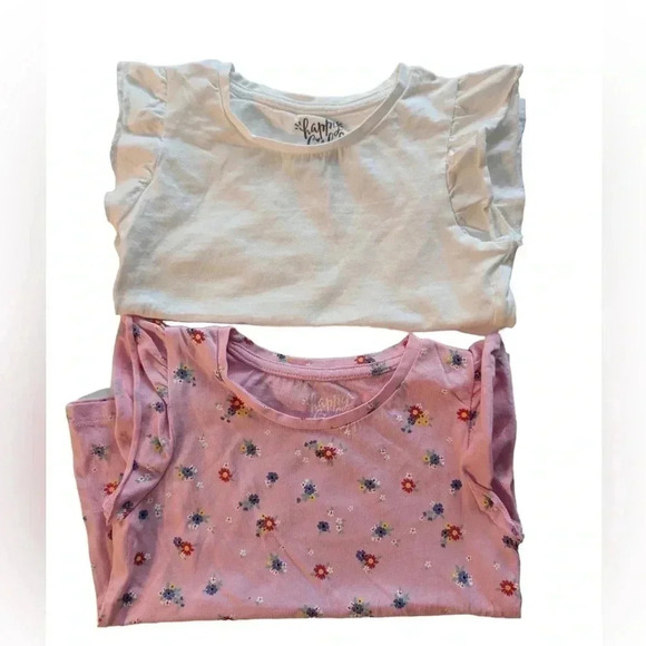C& A Happy Girls Club Short Sleeves Shirt Cotton Floral Bundle SZ 4T ( 104 EU) - Picture 1 of 7
